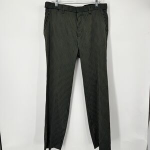 Mens PING Collection Golf Pants 34x32 Black Pin Striped Yellow Casual Athletic